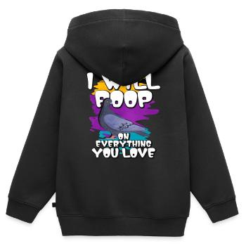 Taube - Kinder Premium Organic Zip Hoodie - Schwarz - Hinten - AI Model Kid Male (0cm)