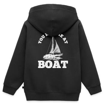 Segelboot Kapitän Spruch Zum Segeln - Kinder Premium Organic Zip Hoodie - Schwarz - Hinten - AI Model Kid Male (0cm)