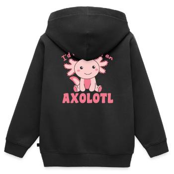 Ich wäre lieber ein Axolotl - süßes Axolotl - Kinder Premium Organic Zip Hoodie - Schwarz - Hinten - AI Model Kid Male (0cm)