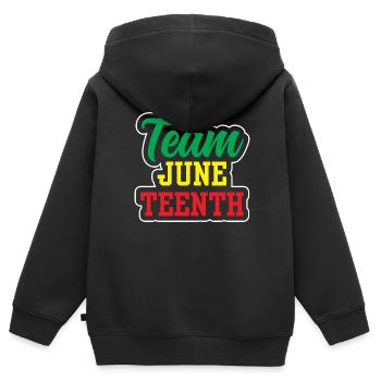 Team Juneteenth 1865 African American Black - Kinder Premium Organic Zip Hoodie - Schwarz - Hinten - AI Model Kid Male (0cm)