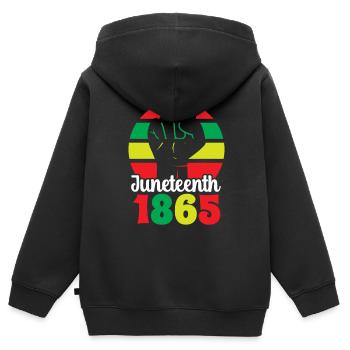 Juneteenth 1865 Afrika Black African American - Kinder Premium Organic Zip Hoodie - Schwarz - Hinten - AI Model Kid Male (0cm)