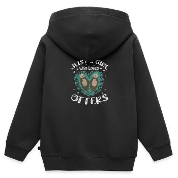 Otter - Kinder Premium Organic Zip Hoodie - Schwarz - Hinten - AI Model Kid Male (0cm)