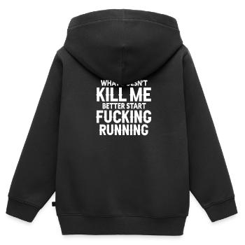 Courir - Sweat Premium à capuche zippé enfant bio - noir - Dos - AI Model Kid Male (0cm)