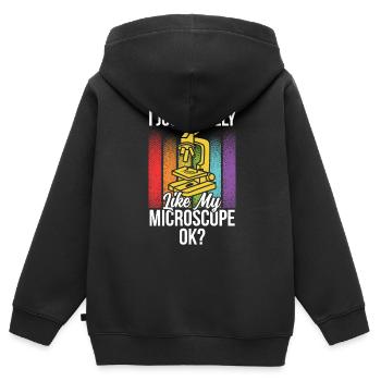 J’aime vraiment mon microscope Microscope - Sweat Premium à capuche zippé enfant bio - noir - Dos - AI Model Kid Male (0cm)