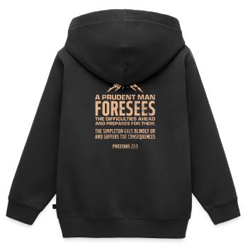 Bibel - Kinder Premium Organic Zip Hoodie - Schwarz - Hinten - AI Model Kid Male (0cm)
