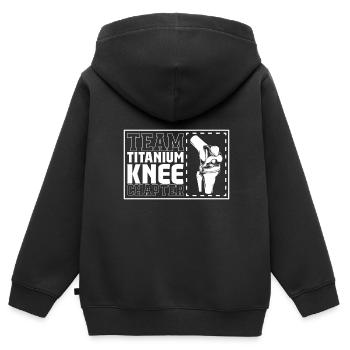 Team Titanium Knee Chapter - Knee Surgery - Kids Premium Organic Zip-up Hoodie - black - Back - AI Model Kid Male (0cm)