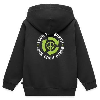Klimawandel - Kinder Premium Organic Zip Hoodie - Schwarz - Hinten - AI Model Kid Male (0cm)
