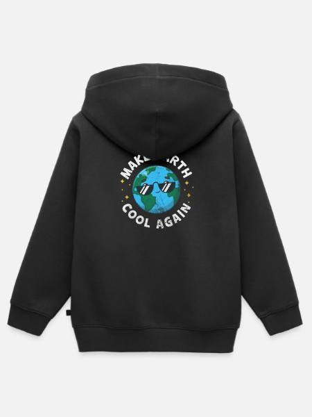 Klimawandel Umwelt Earth Erde Geschenk - Hoodie Premium med dragkedja barn ekologisk - svart