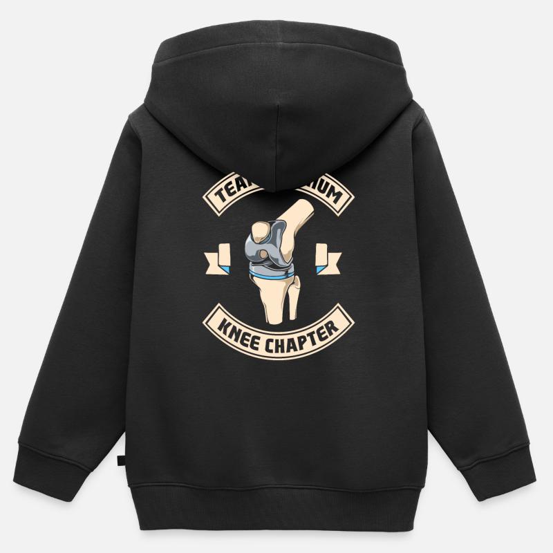 Team Titanium Knee Chapter - Knie Titan - Sweat Premium à capuche zippé enfant bio - noir