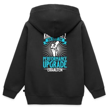 Ich habe keinen Knie Ersatz - Knie OP - Kinder Premium Organic Zip Hoodie - Schwarz - Hinten - AI Model Kid Male (0cm)