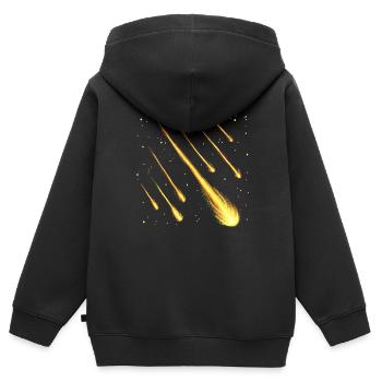 Shooting stars - Kids Premium Organic Zip-up Hoodie - black - Back - AI Model Kid Male (0cm)
