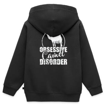 Trouble obsessionnel du chameau dromadaire - Sweat Premium à capuche zippé enfant bio - noir - Dos - AI Model Kid Male (0cm)