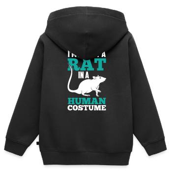 Ich Bin Eine Ratte In Einem Menschlichen Kostüm - Kinder Premium Organic Zip Hoodie - Schwarz - Hinten - AI Model Kid Male (0cm)
