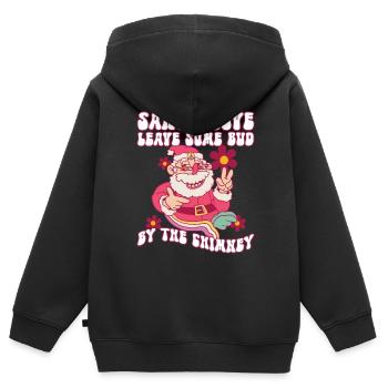 Santa, Love Leave Some Bud By The Chimney - Hippie - Kids Premium Organic Zip-up Hoodie - black - Back - AI Model Kid Male (0cm)