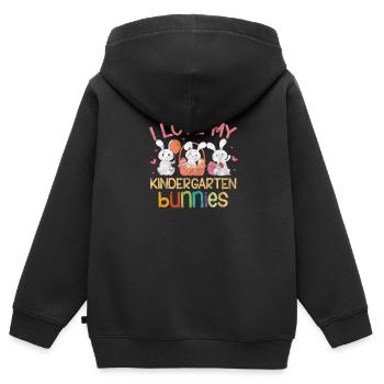 Kindergarten - Kinder Premium Organic Zip Hoodie - Schwarz - Hinten - AI Model Kid Male (0cm)