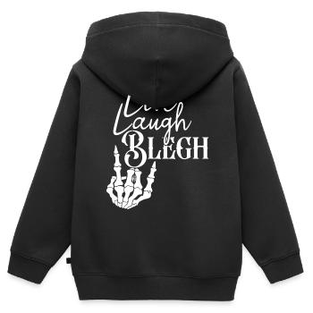 Live Laugh Blegh Heavy Metal Metalcore - Sweat Premium à capuche zippé enfant bio - noir - Dos - AI Model Kid Male (0cm)