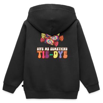 Donnez-moi quelque chose à colorier - Hippie Halloween - Sweat Premium à capuche zippé enfant bio - noir - Dos - AI Model Kid Male (0cm)