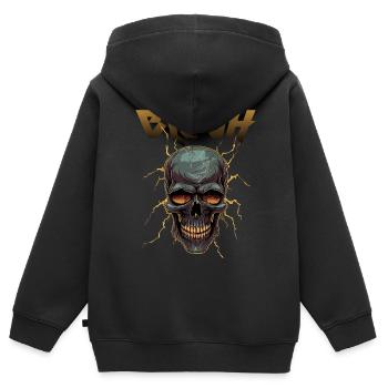 Live Laugh Blegh Skull Heavy Metal Metalcore - Sweat Premium à capuche zippé enfant bio - noir - Dos - AI Model Kid Male (0cm)