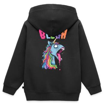 Live Laugh Blegh Blehgssed Heavy Metal Unicorn - Sweat Premium à capuche zippé enfant bio - noir - Dos - AI Model Kid Male (0cm)