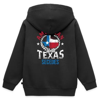 Amerikaner Bis Zur Abspaltung Von Texas Texaner - Kinder Premium Organic Zip Hoodie - Schwarz - Hinten - AI Model Kid Male (0cm)