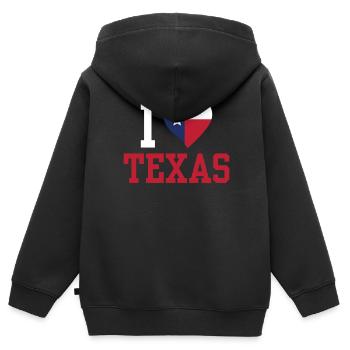 J’adore Texas Texan Pride Dictons texans - Sweat Premium à capuche zippé enfant bio - noir - Dos - AI Model Kid Male (0cm)