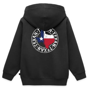 Dictons texans Texas Pride Texan - Sweat Premium à capuche zippé enfant bio - noir - Dos - AI Model Kid Male (0cm)