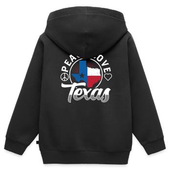 Peace Love Texas Pride Texan Texan - Sweat Premium à capuche zippé enfant bio - noir - Dos - AI Model Kid Male (0cm)