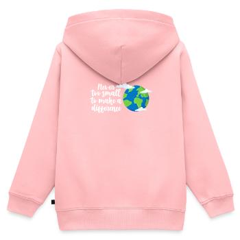 Changement climatique - Sweat Premium à capuche zippé enfant bio - rose - Dos - AI Model Kid Female (0cm)