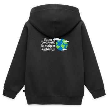 Klimawandel - Kinder Premium Organic Zip Hoodie - Schwarz - Hinten - AI Model Kid Male (0cm)