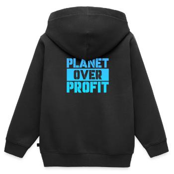 Changement climatique - Sweat Premium à capuche zippé enfant bio - noir - Dos - AI Model Kid Male (0cm)