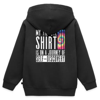 La chemise tie-dye est en voyage de découverte de soi - Hippie - Sweat Premium à capuche zippé enfant bio - noir - Dos - AI Model Kid Male (0cm)