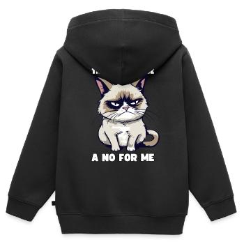 Grump Cat: That's Gonna Be A No For Me - Sarkasmus - Kinder Premium Organic Zip Hoodie - Schwarz - Hinten - AI Model Kid Male (0cm)