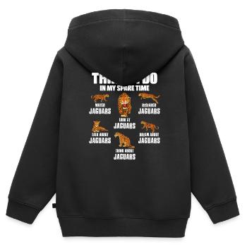 Jaguar - Kinder Premium Organic Zip Hoodie - Schwarz - Hinten - AI Model Kid Male (0cm)