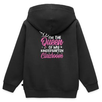 Kindergarten - Kinder Premium Organic Zip Hoodie - Schwarz - Hinten - AI Model Kid Male (0cm)