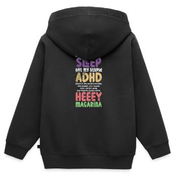 ADHD - Kids Premium Organic Zip-up Hoodie - black - Back - AI Model Kid Male (0cm)