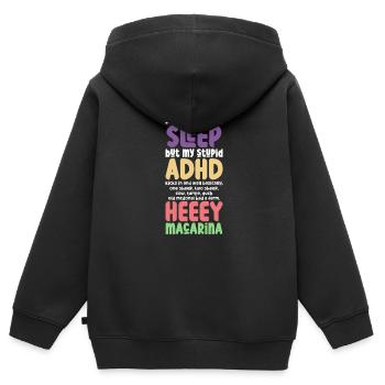 TDAH TDAH Cadeau de déficit de l’attention - Sweat Premium à capuche zippé enfant bio - noir - Dos - AI Model Kid Male (0cm)