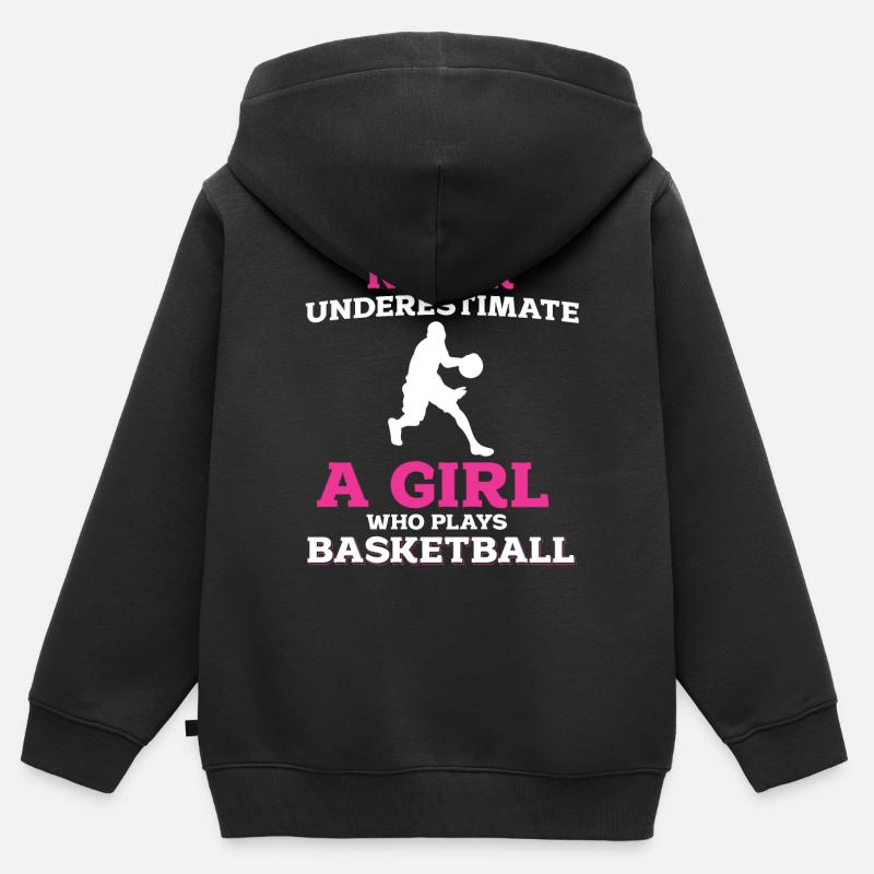 Basket-ball - Sweat Premium à capuche zippé enfant bio - noir