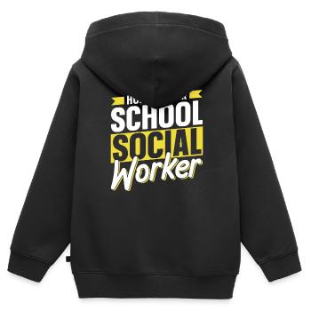 Ehre Deinen Schulsozialarbeiter Schulsozialarbeit - Kinder Premium Organic Zip Hoodie - Schwarz - Hinten - AI Model Kid Male (0cm)