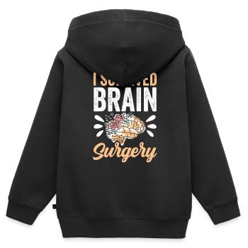 Ich Habe Eine Gehirnoperation Überlebt Gehirn OP - Kinder Premium Organic Zip Hoodie - Schwarz - Hinten - AI Model Kid Male (0cm)