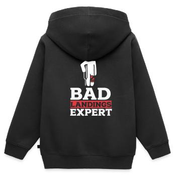 Ein Bein Witz Humor Geschenk - Kinder Premium Organic Zip Hoodie - Schwarz - Hinten - AI Model Kid Male (0cm)