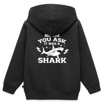 Ein Bein Witz Humor Geschenk - Kinder Premium Organic Zip Hoodie - Schwarz - Hinten - AI Model Kid Male (0cm)