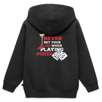 Ein Bein Witz Humor Geschenk - Kinder Premium Organic Zip Hoodie - Schwarz - Hinten - AI Model Kid Male (0cm)