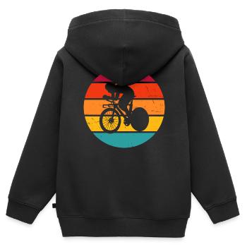 Roadbike Rennrad Rennradfahrer Rennradfahren - Kinder Premium Organic Zip Hoodie - Schwarz - Hinten - AI Model Kid Male (0cm)