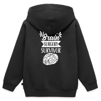 Future survivor of brain surgery brain - Kids Premium Organic Zip-up Hoodie - black - Back - AI Model Kid Male (0cm)