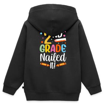 Zweite Klasse Volltreffer Zweitklässler Lehrer - Kinder Premium Organic Zip Hoodie - Schwarz - Hinten - AI Model Kid Male (0cm)