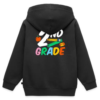 Zweite Klasse Zweitklässler Lehrer Schüler Schule - Kinder Premium Organic Zip Hoodie - Schwarz - Hinten - AI Model Kid Male (0cm)