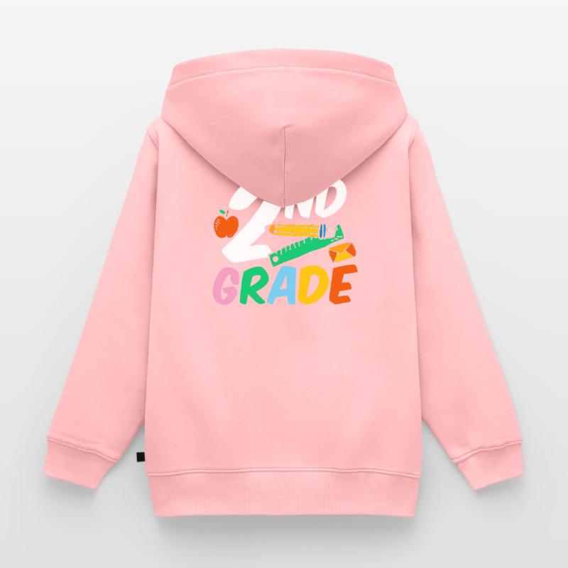 Second Grade Second Grader Teacher Student School Kids Premium Organic Zip-up Hoodie