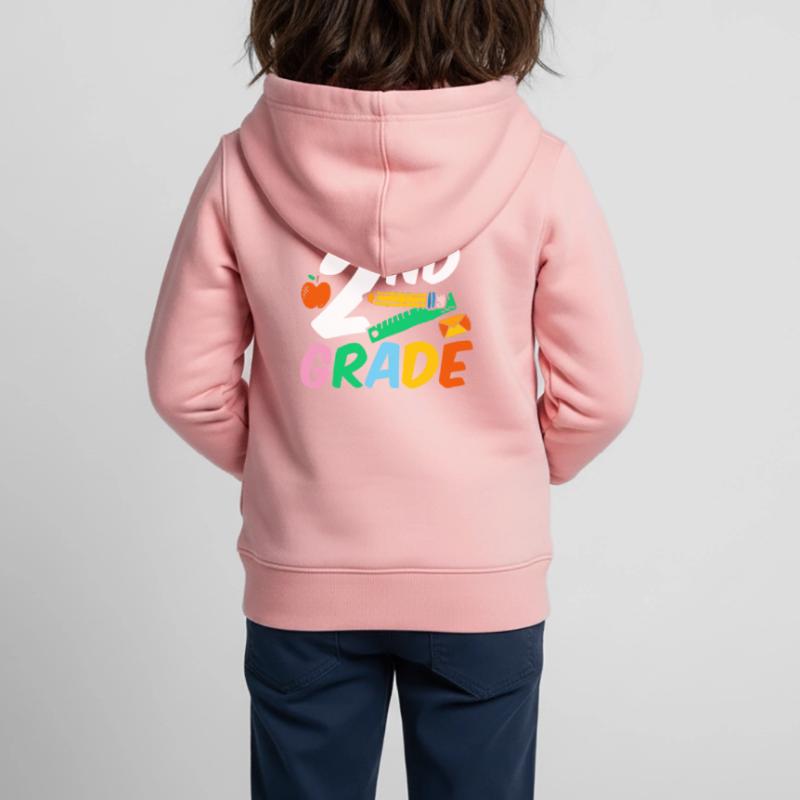 Second Grade Second Grader Teacher Student School Kids Premium Organic Zip-up Hoodie