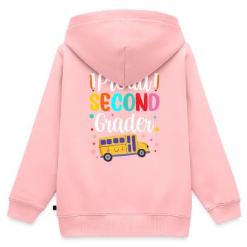 Stolzer Zweitklässler Lehrer Schule Zweite Klasse - Kinder Premium Organic Zip Hoodie - Rosa - Hinten - AI Model Kid Female (0cm)