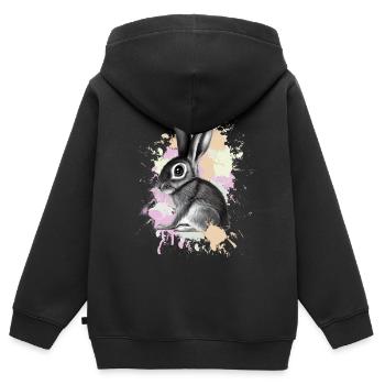 Rabbit Rabbit - Kids Premium Organic Zip-up Hoodie - black - Back - AI Model Kid Male (0cm)
